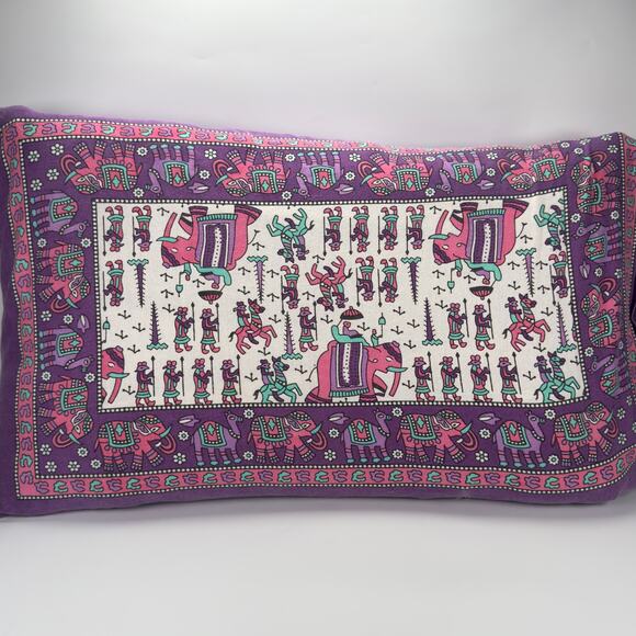 Vintage Aztec Egyptian Hieroglyphs Purple Pillowcase Cover - Picture 2 of 8